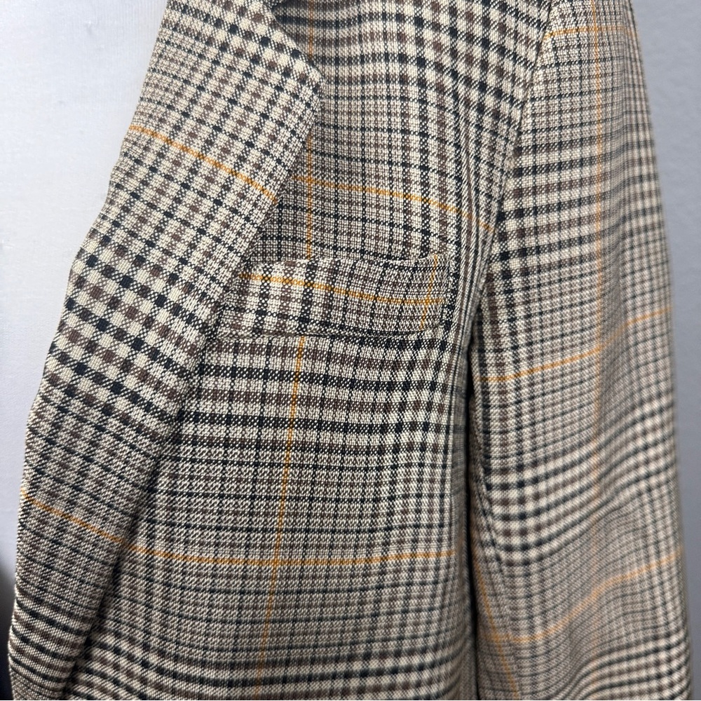 CO GOOP Houndstooth Oversized Plaid Blazer Academia Boyfriend Jacket Sz XS Chic - Picture 6 of 10